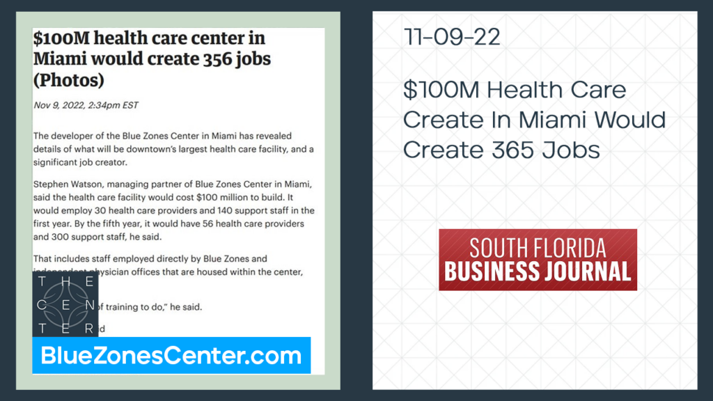 $100M Health Care Create In Miami Would Create 365 Jobs